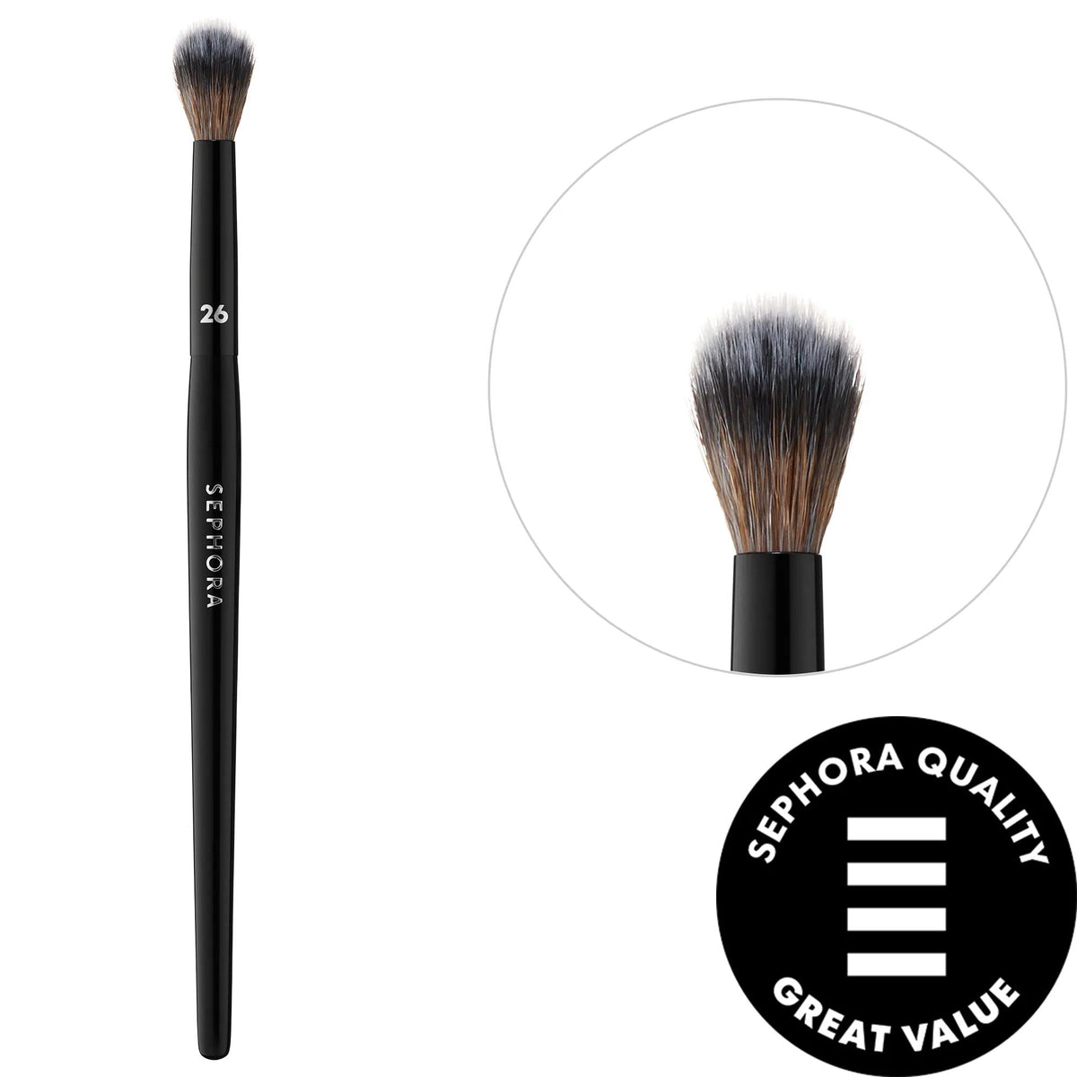 PRO Crease Brush #26 - Vegan Makeup Brush for Seamless Eyeshadow Blending & Contouring