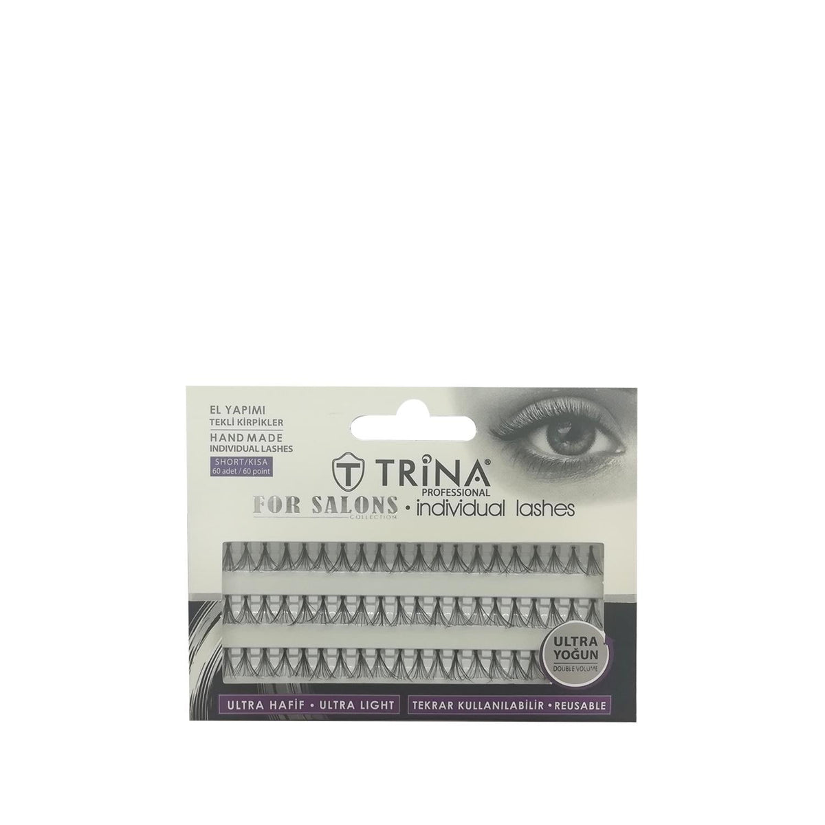 Trina Handmade Individual Short False Eyelashes - 60 Pieces, Enhancing Natural Lashes for Everyday Beauty