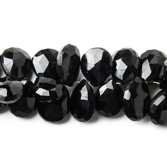 Tri-Color Agate Faceted Pear Briolette Beads, 7.5 inch