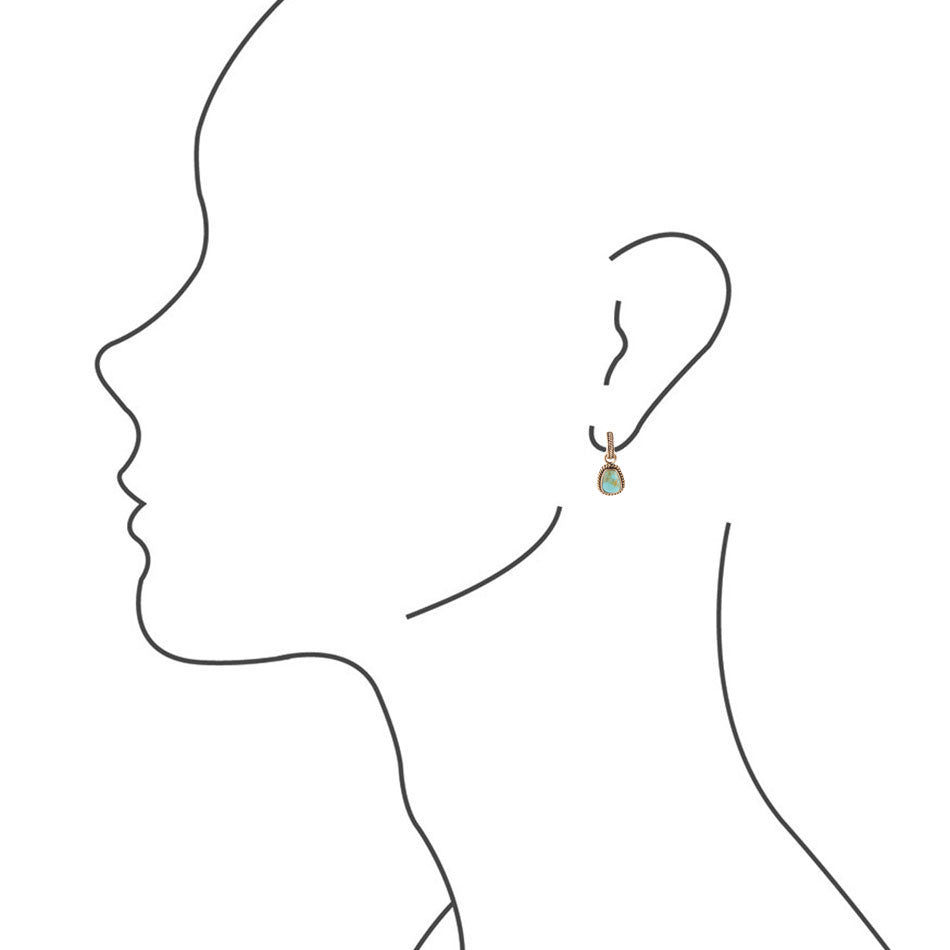 Blue Turquoise Golden Roped Earrings