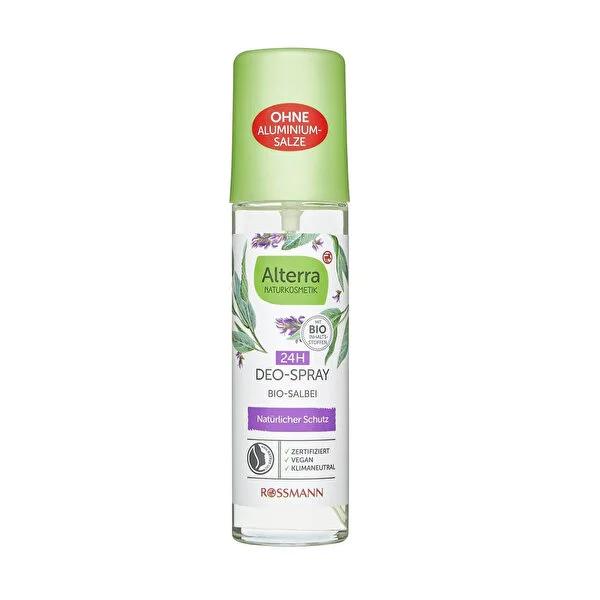 Alterra Natural Deodorant Spray - Vegan, Organic, 24-Hour Protection - Aluminium-Free, Dermatologically Tested