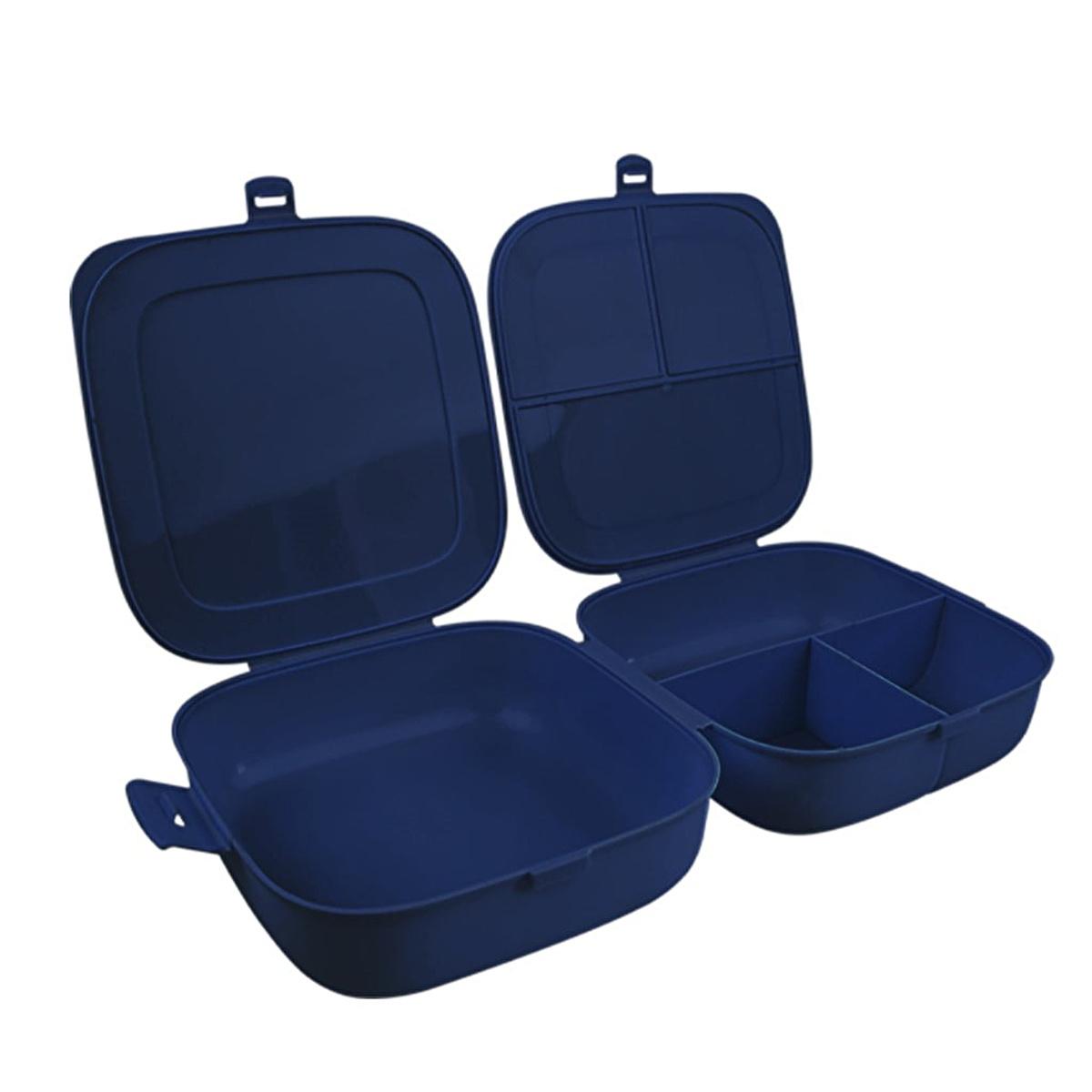 Decobella Double-Lid Food Container - Portable, Compartmentalized Lunch Box for Kids and Adults