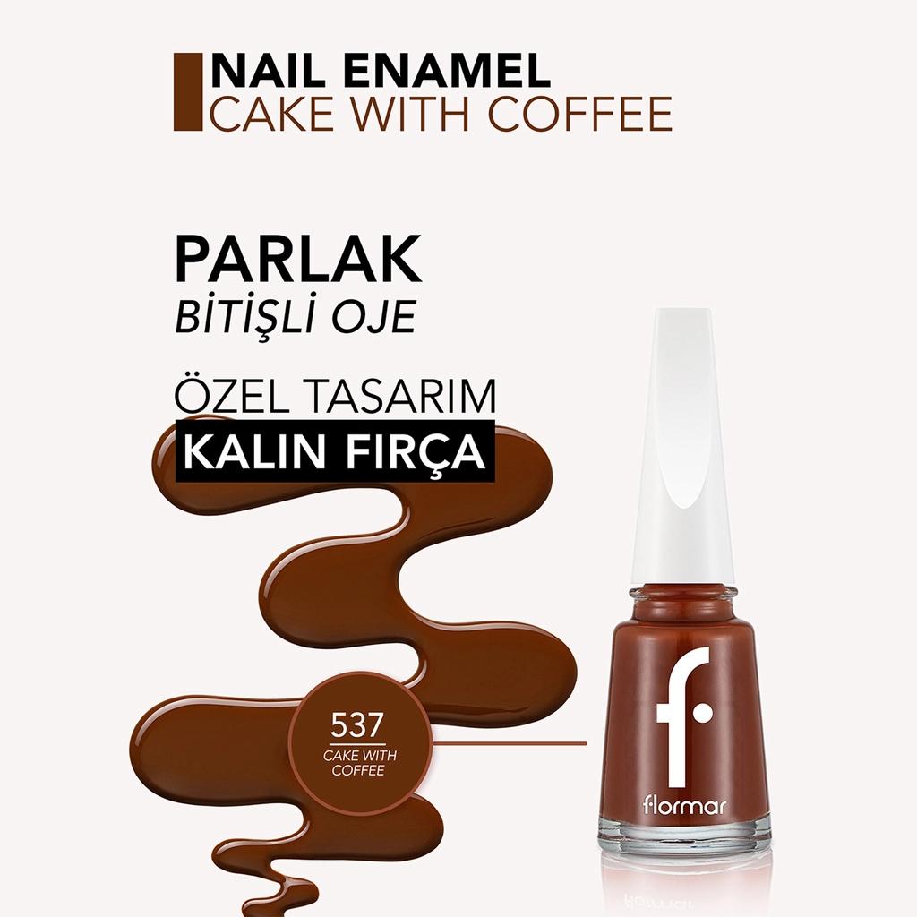 Flormar Nail Enamel High-Pigment Nail Polish 537 Cake With Coffee