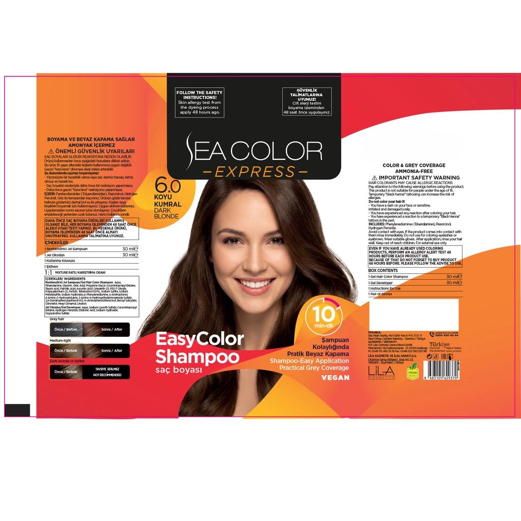 Sea Color Express Hair Dye Shampoo 6.0 Dark Blonde