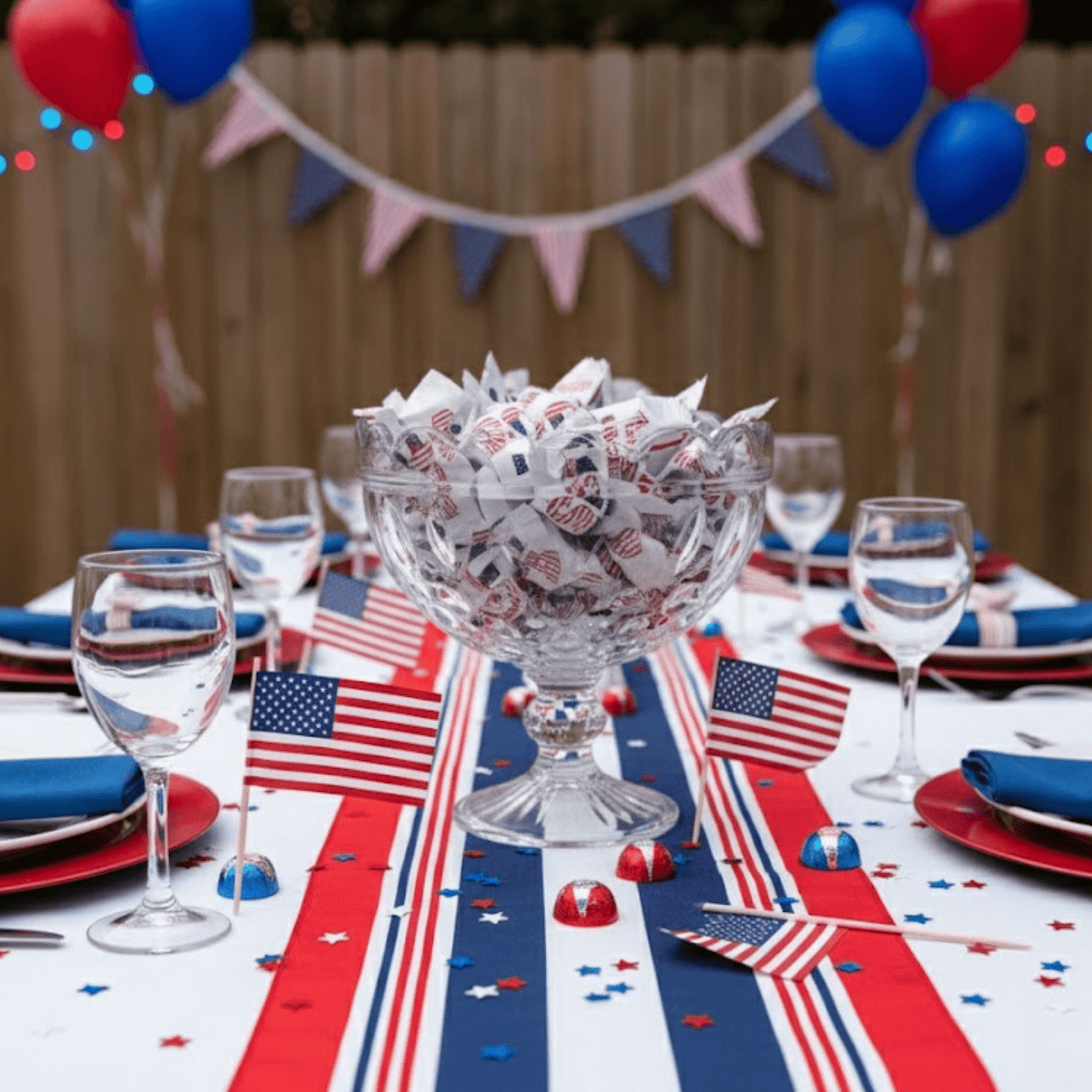 USA Flag Buttermints 110ct – Individually Wrapped Patriotic Candy for 4th of July, Memorial Day, Veterans Day, Red White & Blue Party Favors