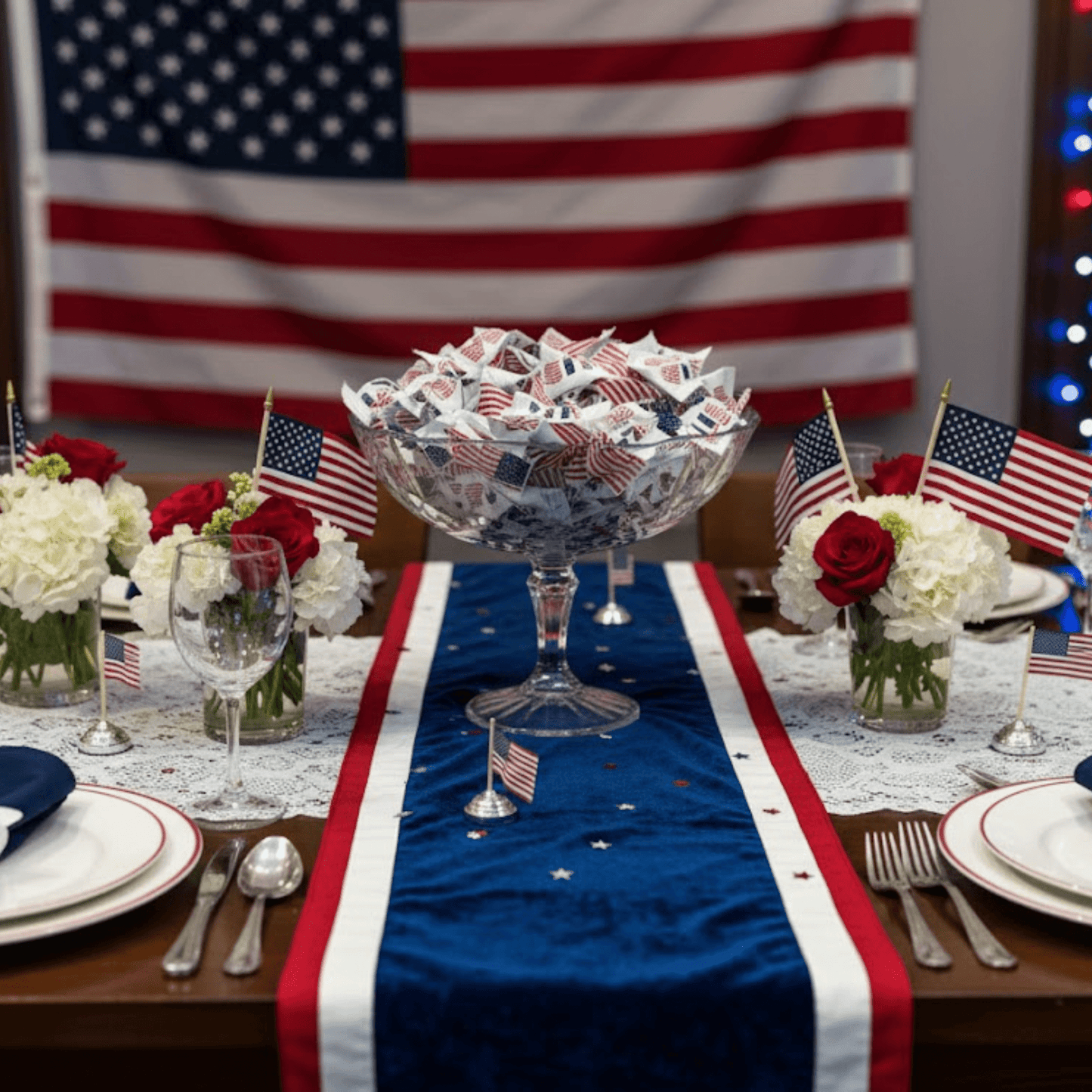 USA Flag Buttermints 110ct – Individually Wrapped Patriotic Candy for 4th of July, Memorial Day, Veterans Day, Red White & Blue Party Favors