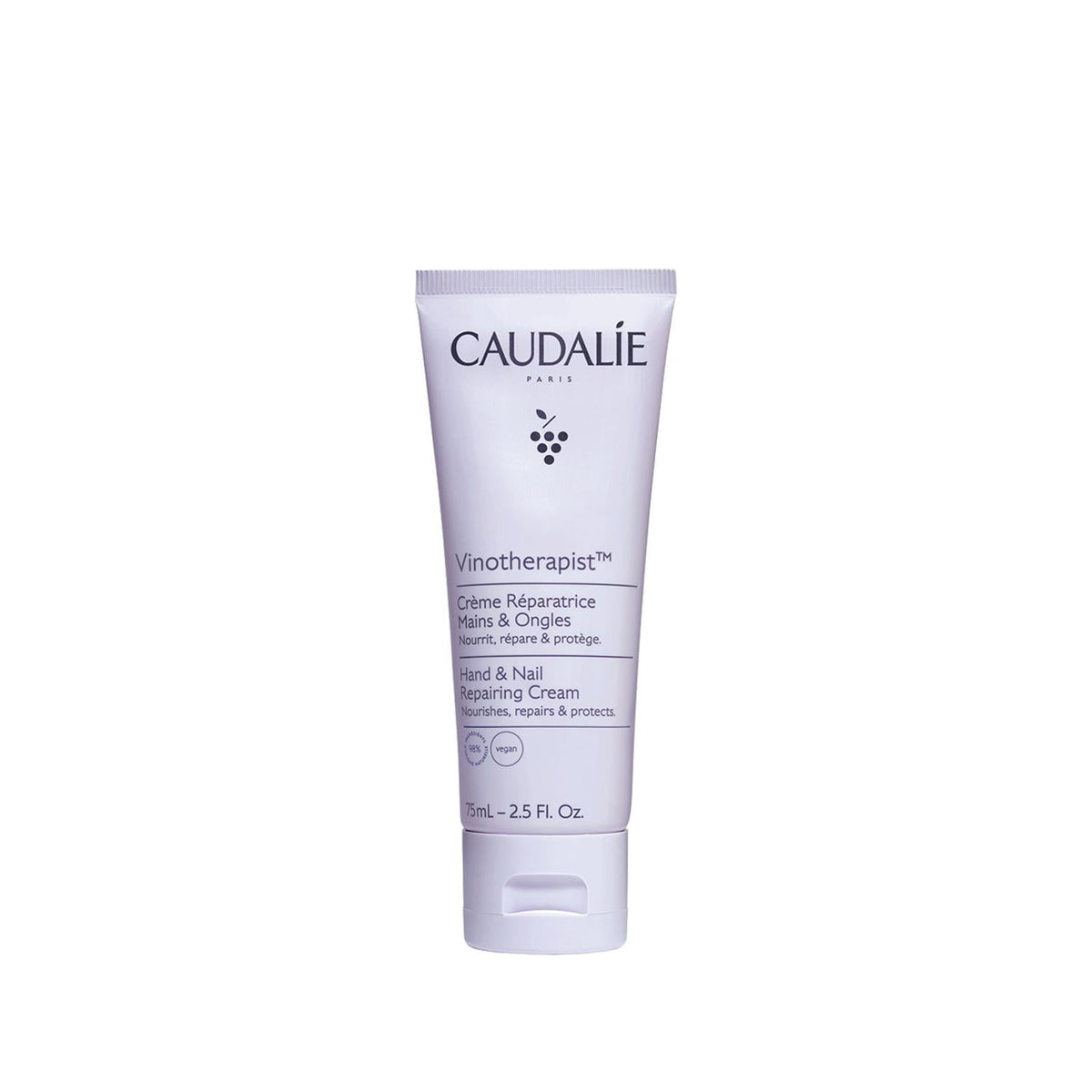Caudalie Vinotherapist Hand & Nail Cream - Moisturizing 75ml Natural Hand Cream for Dry Hands & Nails