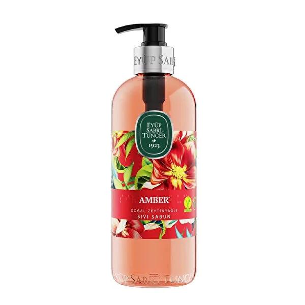 Eyüp Sabri Tuncer Amber Liquid Hand Soap - 100% Natural Olive Oil, Gentle & Moisturizing - Paraben & Gluten-Free, Luxurious Scent - 16.9 fl oz