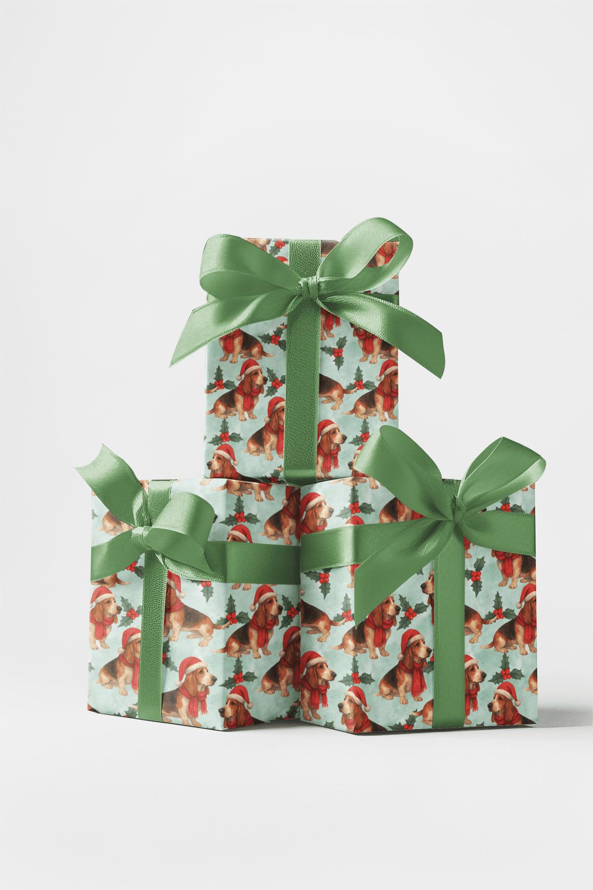 Holly Hat Harmony Hound Wrapping Paper