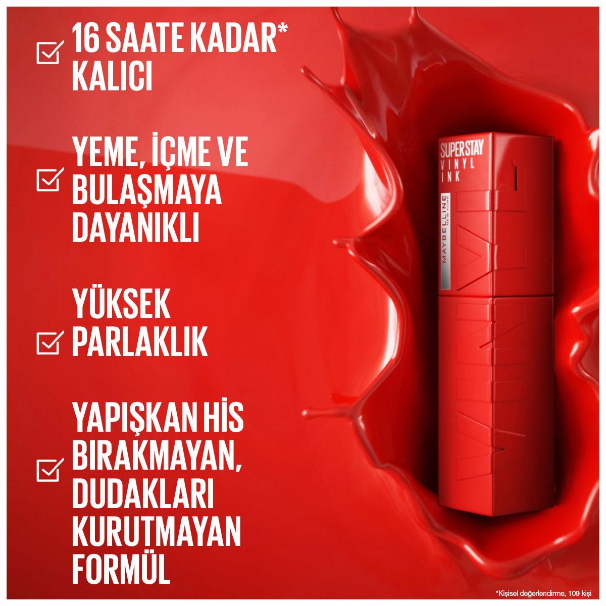 Maybelline New York Super Stay Vinyl Ink Long-Lasting Liquid Lipstick, High Shine Finish, Smudge-Resistant - 20 Coy