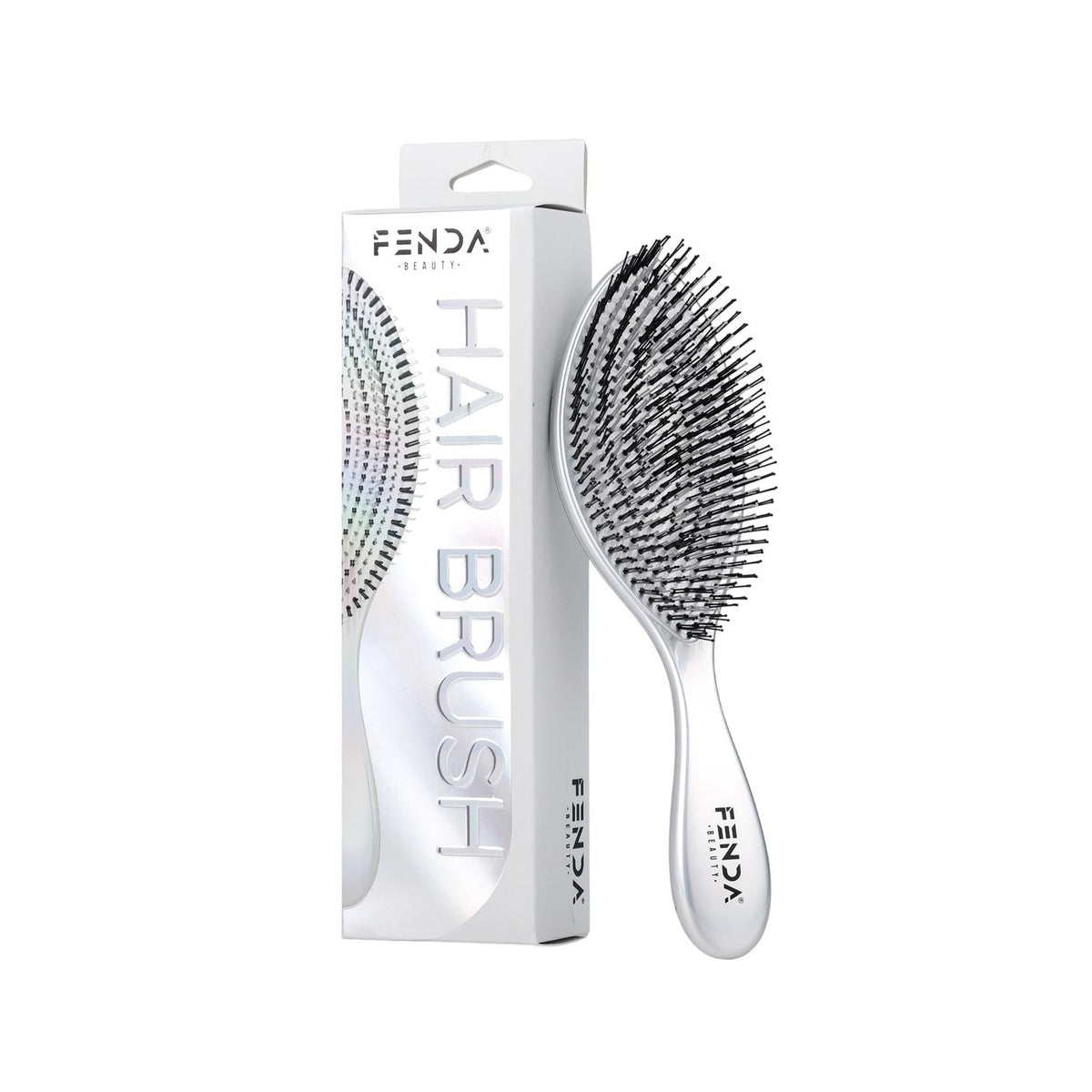 Fenda Professional 4-Pin Spiral Hair Brush in Platinum White
