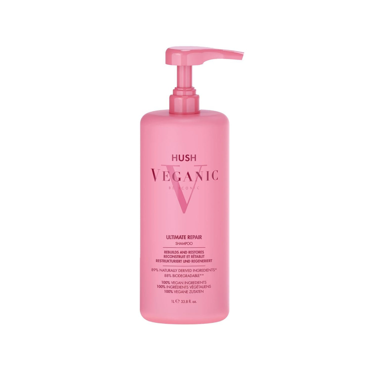 Hush Veganic Ultimate Repair Shampoo for Damaged Hair 1000 ml