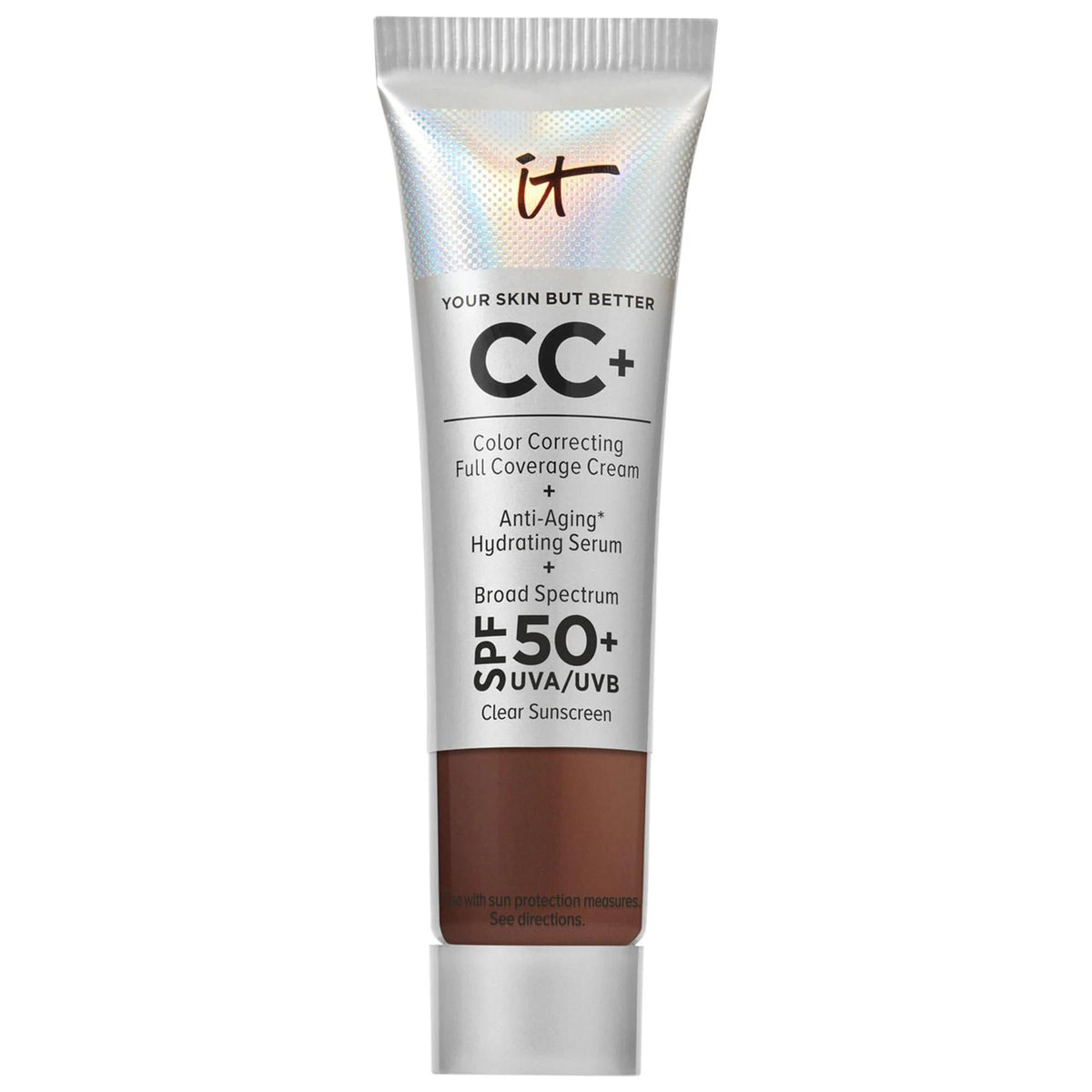 IT Cosmetics CC+ Cream: Full Coverage Color Correcting Foundation with SPF 50+ - Hydrating, Anti-Aging, & Flawless Finish